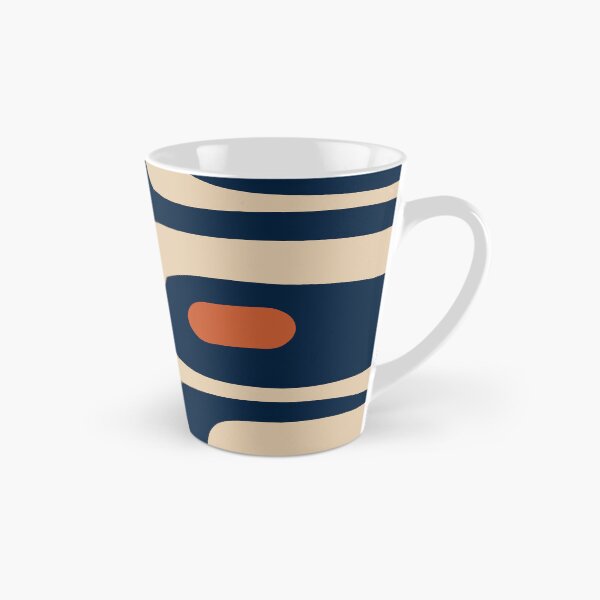 Item preview, Minimalist Mid Century Modern Retro Piquet Pattern in Mid Mod Navy Blue Spiced Orange Beige designed and sold by kierkegaard.
