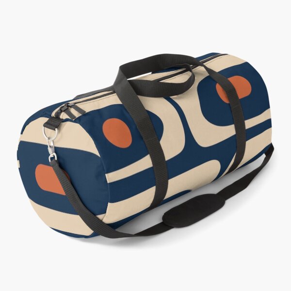 Item preview, Minimalist Mid Century Modern Retro Piquet Pattern in Mid Mod Navy Blue Spiced Orange Beige designed and sold by kierkegaard.