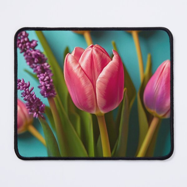 Item preview, Beautiful spring flowers. Pink tulips and lavander designed and sold by SeaSoulArt.