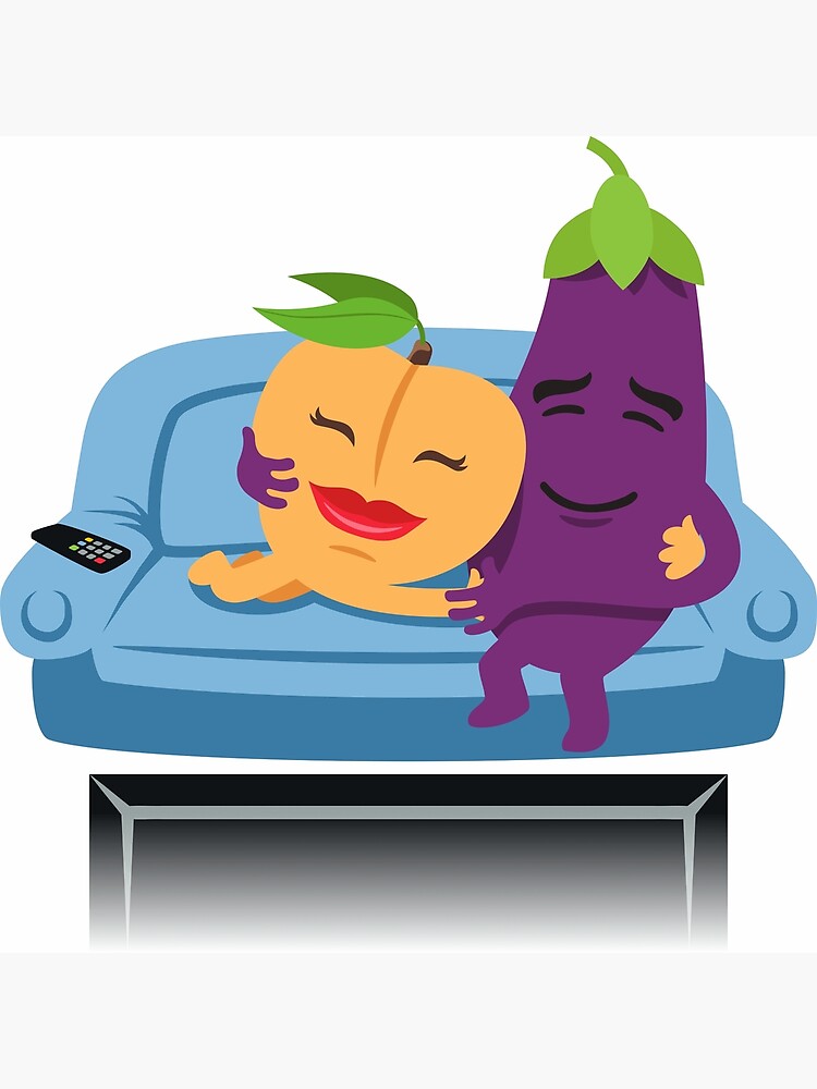"JoyPixels™ Peach Eggplant Hug Emoji" Poster by joypixels Redbubble