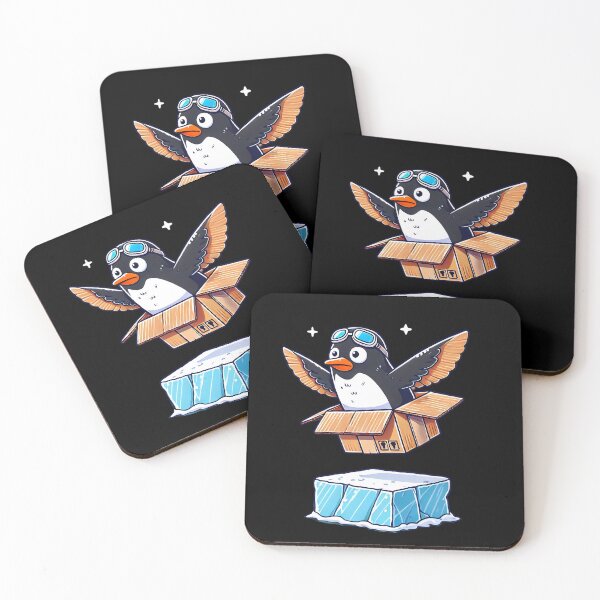 Item preview, Flying Penguin in a Cardboard Box – Funny Arctic Adventure designed and sold by Linework Studio.