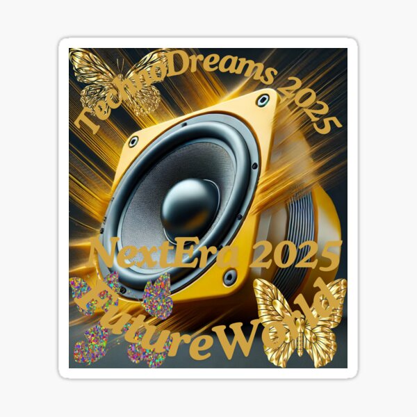 Item preview, Techno Dreams 2025 – Futuristic EDM Speaker & Butterfly Design designed and sold by Azazel77.