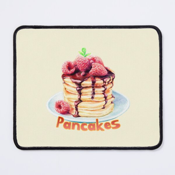 Item preview, Pancakes with raspberries and chocolate syrup designed and sold by minsillust.
