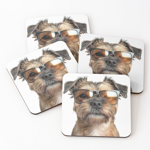 Item preview, Funny cool Border Terrier Dog wearing sunglasses designed and sold by LazyOwlStore.