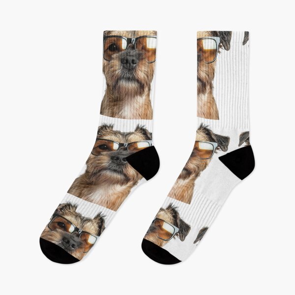 Item preview, Funny cool Border Terrier Dog wearing sunglasses designed and sold by LazyOwlStore.