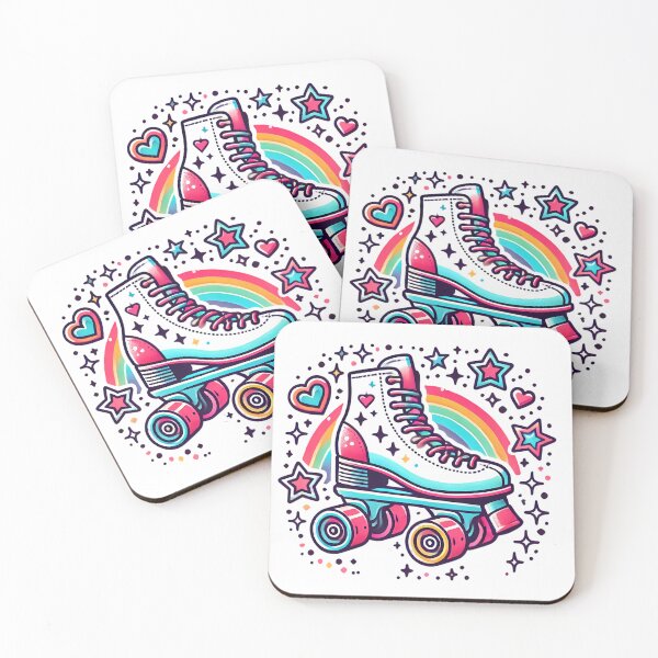Item preview, Retro Roller Skate with Rainbow – Colorful Pop Art Vibes designed and sold by Linework Studio.