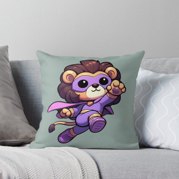 Item preview, Superhero Lion – Cute Purple Caped Lion Hero Design designed and sold by Kwanbaba21.