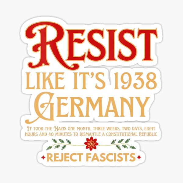 Vista previa del artículo con la obra «Mujeres que luchan contra el fascismo, resisten como en la Alemania de 1938, rechazan el fascismo», diseñado y vendido por Vincent-Cloud.