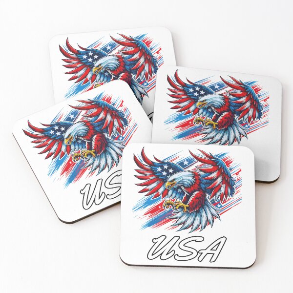 Item preview, Patriotic Bald Eagle colored with stars and stripes designed and sold by AmericaFreedom.