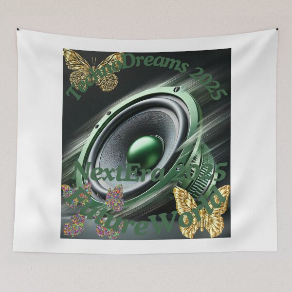Item preview, Techno Dreams 2025 – Futuristic EDM Speaker & Butterfly Design designed and sold by Azazel77.