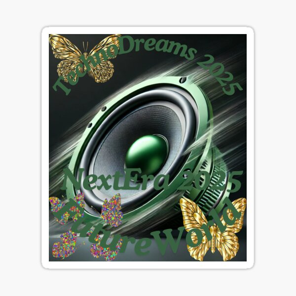 Item preview, Techno Dreams 2025 – Futuristic EDM Speaker & Butterfly Design designed and sold by Azazel77.