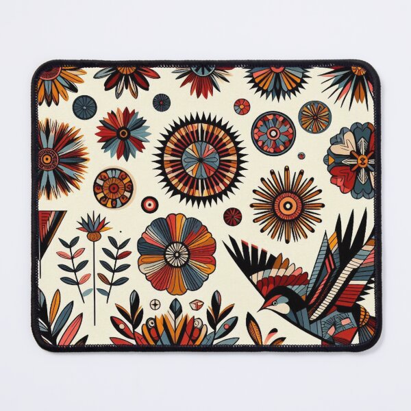 Item preview, Floral splendor with geometric bird designed and sold by Sigtrix.
