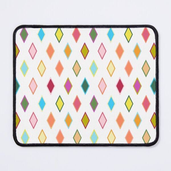 Item preview, Geometric Diamond Tile Lattice multicolour on white designed and sold by Colour Angel by KV.