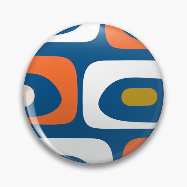 Item preview, Mid Century Modern Minimalist Retro Abstract Piquet Pattern in Vintage Blue Orange Mustard White designed and sold by kierkegaard.