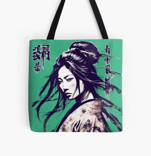Samurai Girl Allover-Print Tote Bag