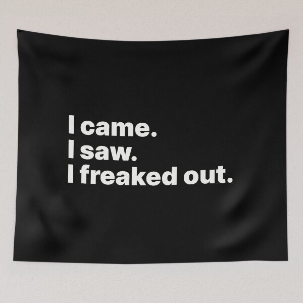 Item preview, I came. I saw. I freaked out | White text designed and sold by ThingsOnTees.