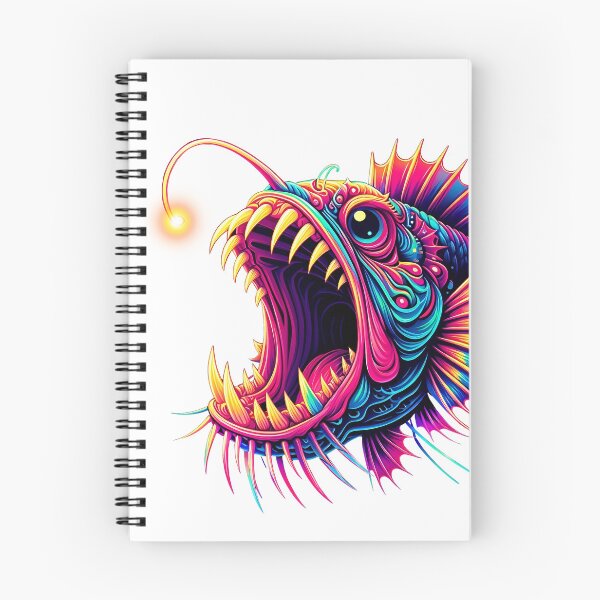 Item preview, Anglerfish art colorful neon design designed and sold by BeebooDesign.