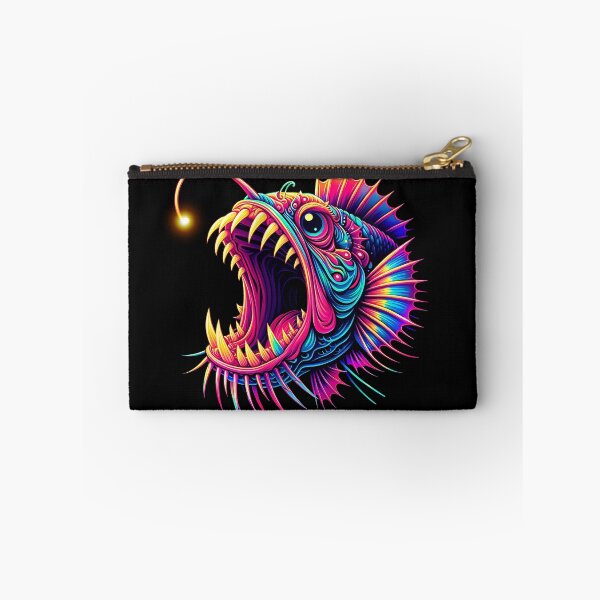 Item preview, Anglerfish art colorful neon design designed and sold by BeebooDesign.