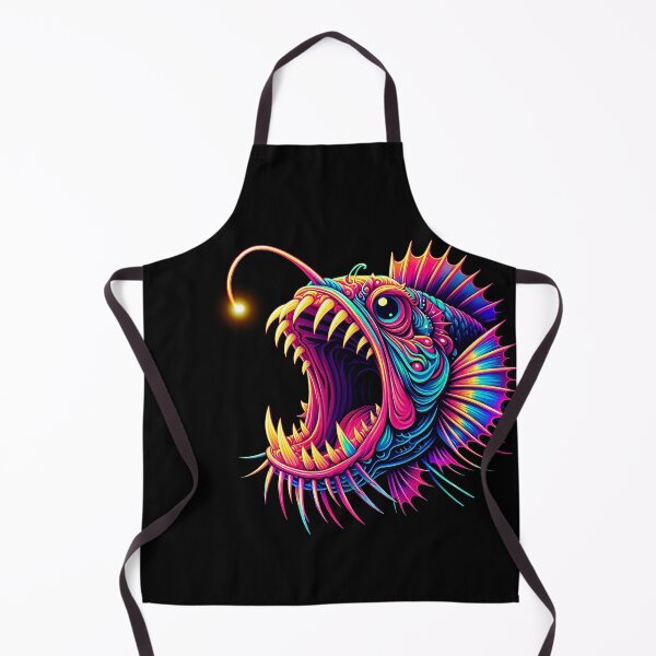 Item preview, Anglerfish art colorful neon design designed and sold by BeebooDesign.