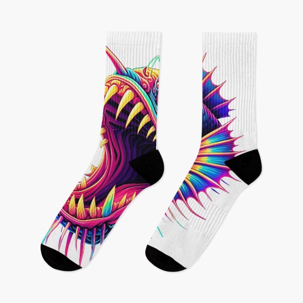 Item preview, Anglerfish art colorful neon design designed and sold by BeebooDesign.