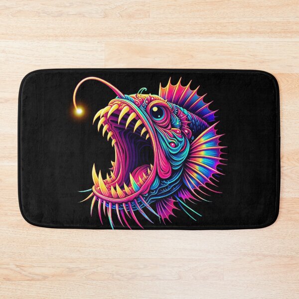 Item preview, Anglerfish art colorful neon design designed and sold by BeebooDesign.