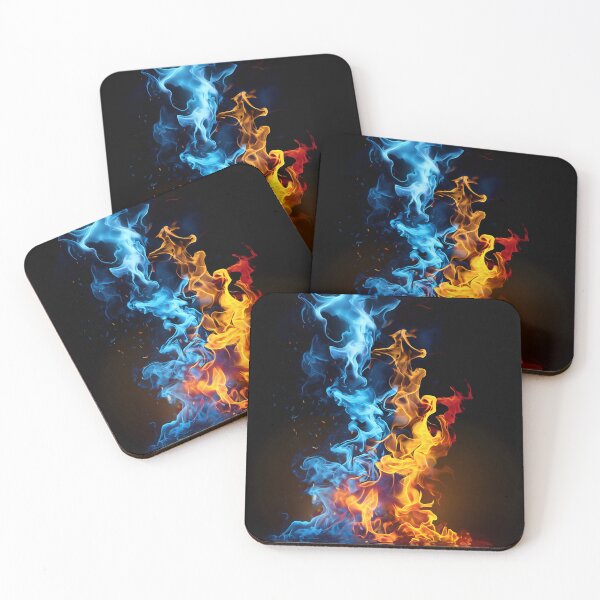 Item preview, Cold And Hot Fire - Blue and red fire wallpaper designed and sold by BeebooDesign.