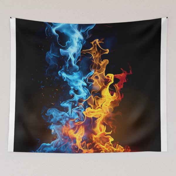 Item preview, Cold And Hot Fire - Blue and red fire wallpaper designed and sold by BeebooDesign.