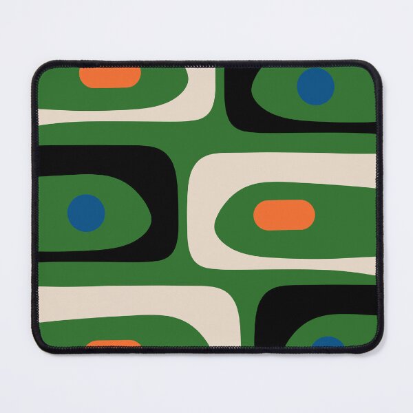 Item preview, Mid Century Modern Minimalist Retro Abstract Piquet Pattern in Vintage Green Black Orange designed and sold by kierkegaard.