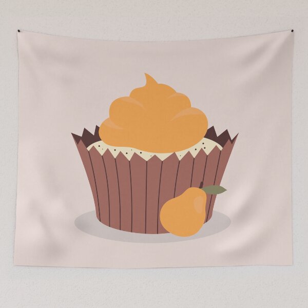Item preview, Flat Design Illustration with Pear Cupcake designed and sold by AlginaPugachova.