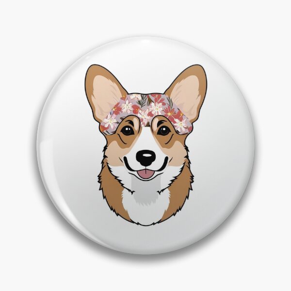 Item preview, Floral Silhouette of a Welsh Corgi Pembroke designed and sold by GoodyPaws.