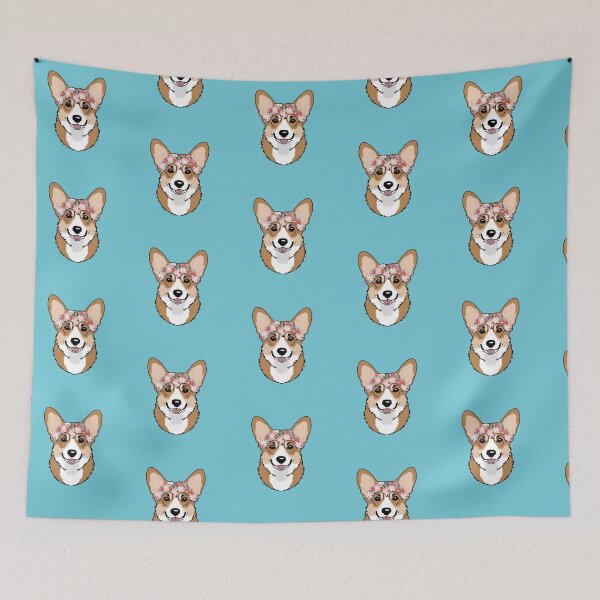 Item preview, Floral Silhouette of a Welsh Corgi Pembroke designed and sold by GoodyPaws.