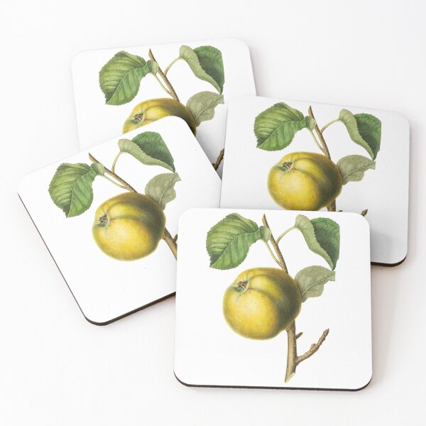 Item preview, Antique Bright Rustic Green Apple On A Branch designed and sold by IrisAndIvy.