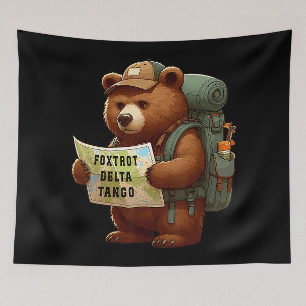 Item preview, Bear Funny Foxtrots Deltas Tangos Map designed and sold by Dreamy-Scenes.