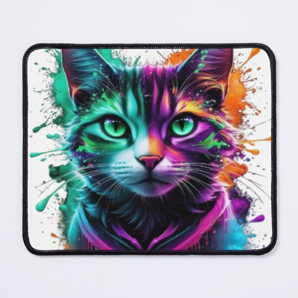 Item preview, Neon Cosmic Cat – A Psychedelic Fusion of Color and Imagination designed and sold by artistmagicshop.