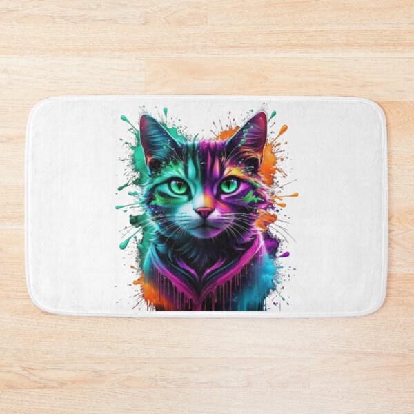 Item preview, Neon Cosmic Cat – A Psychedelic Fusion of Color and Imagination designed and sold by artistmagicshop.