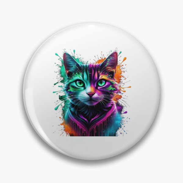 Item preview, Neon Cosmic Cat – A Psychedelic Fusion of Color and Imagination designed and sold by artistmagicshop.
