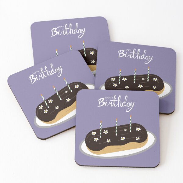 Item preview, Flat Design Happy Birthday Illustration with Daisy Eclair,Candles designed and sold by AlginaPugachova.