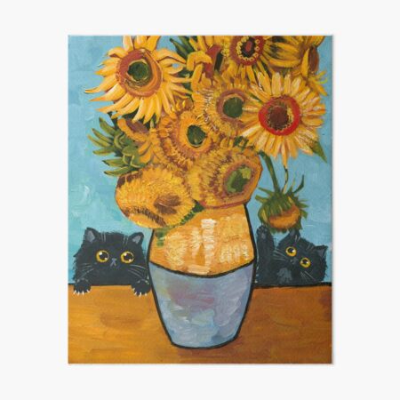 Item preview, Cats Playing With Sunflowers designed and sold by KilkennyCat Art.
