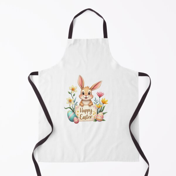 Artikelvorschau, Ein süßer, fröhlicher Osterhase mit Ostereiern und Frühlingsblumen entworfen und verkauft von nicnacc.