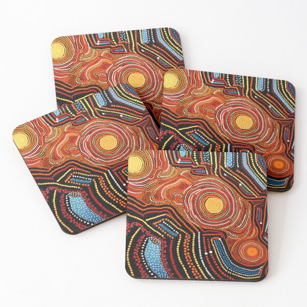 Item preview, Aboriginal Inspired Dot Art - Lava River designed and sold by GrinGalore.