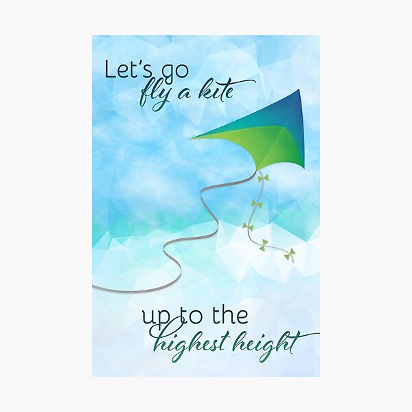 Let's Go Fly a Kite! Inspired by Mary Poppins Photographic Print