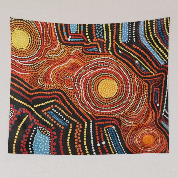 Item preview, Aboriginal Inspired Dot Art - Lava River designed and sold by GrinGalore.