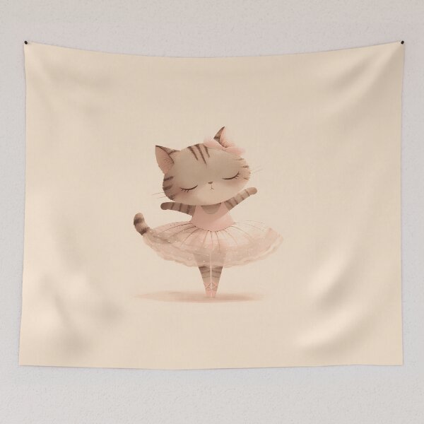 Item preview, Ballet Cat – Adorable and Graceful Feline in Slippers designed and sold by Windy-market.