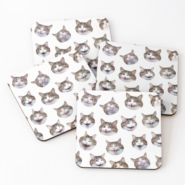 Item preview, Funny shocked cat face pattern seamless designed and sold by BeebooDesign.