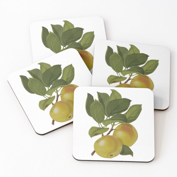 Item preview, Antique Bright Rustic Green Yellow Apples designed and sold by IrisAndIvy.