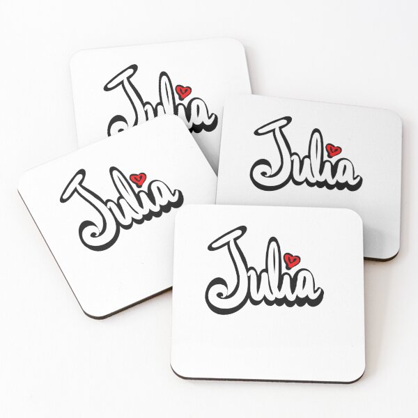 Item preview, Julia name in white Top 10 best personalized gifts for girls and women named Julia designed and sold by Artonmytee.
