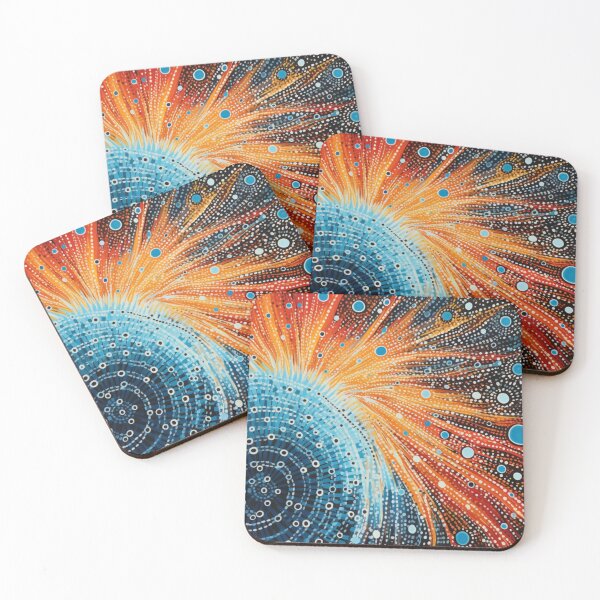 Item preview, Aboriginal Inspired Dot Art - Bright Red Flame designed and sold by GrinGalore.