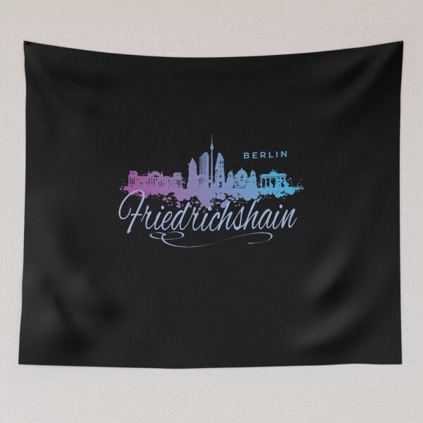 Item preview, Watercolor Berlin skyline with Friedrichshain lettering designed and sold by Ecmoprints.