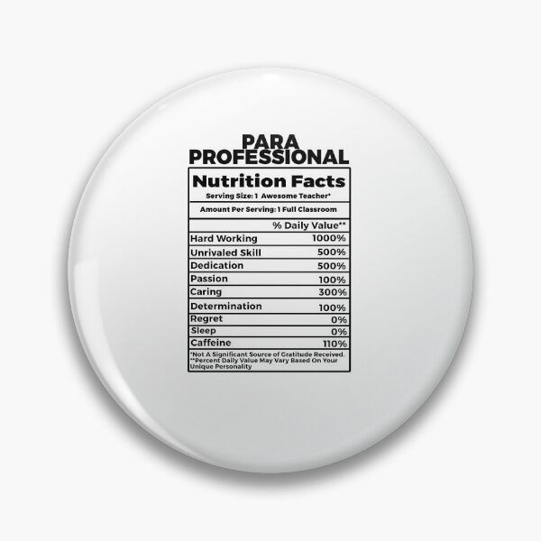 Item preview, Paraprofessional Nutritional Facts  designed and sold by TeesYouWant.