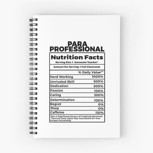 Item preview, Paraprofessional Nutritional Facts  designed and sold by TeesYouWant.